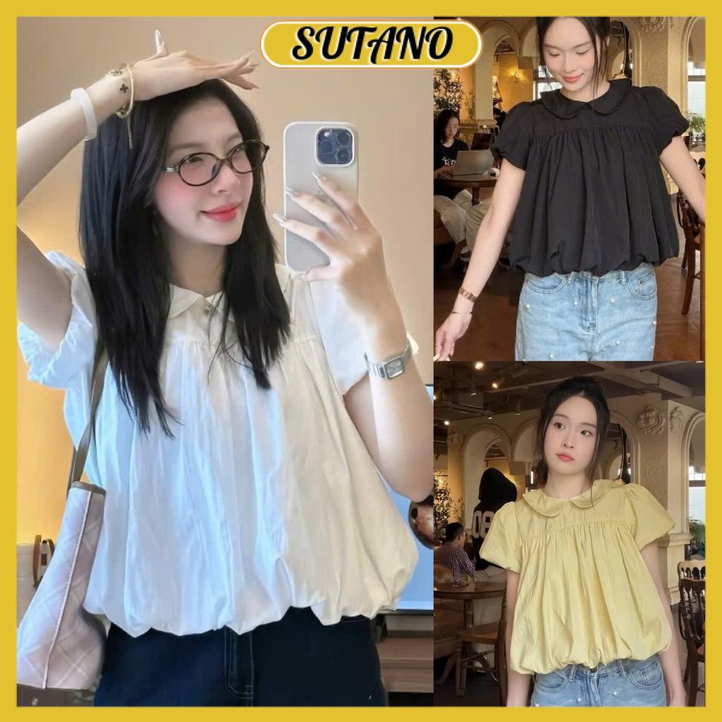 Áo babydoll cổ sen dáng bí tay bồng chất gió su mềm A75 SUTANO | BigBuy360 - bigbuy360.vn