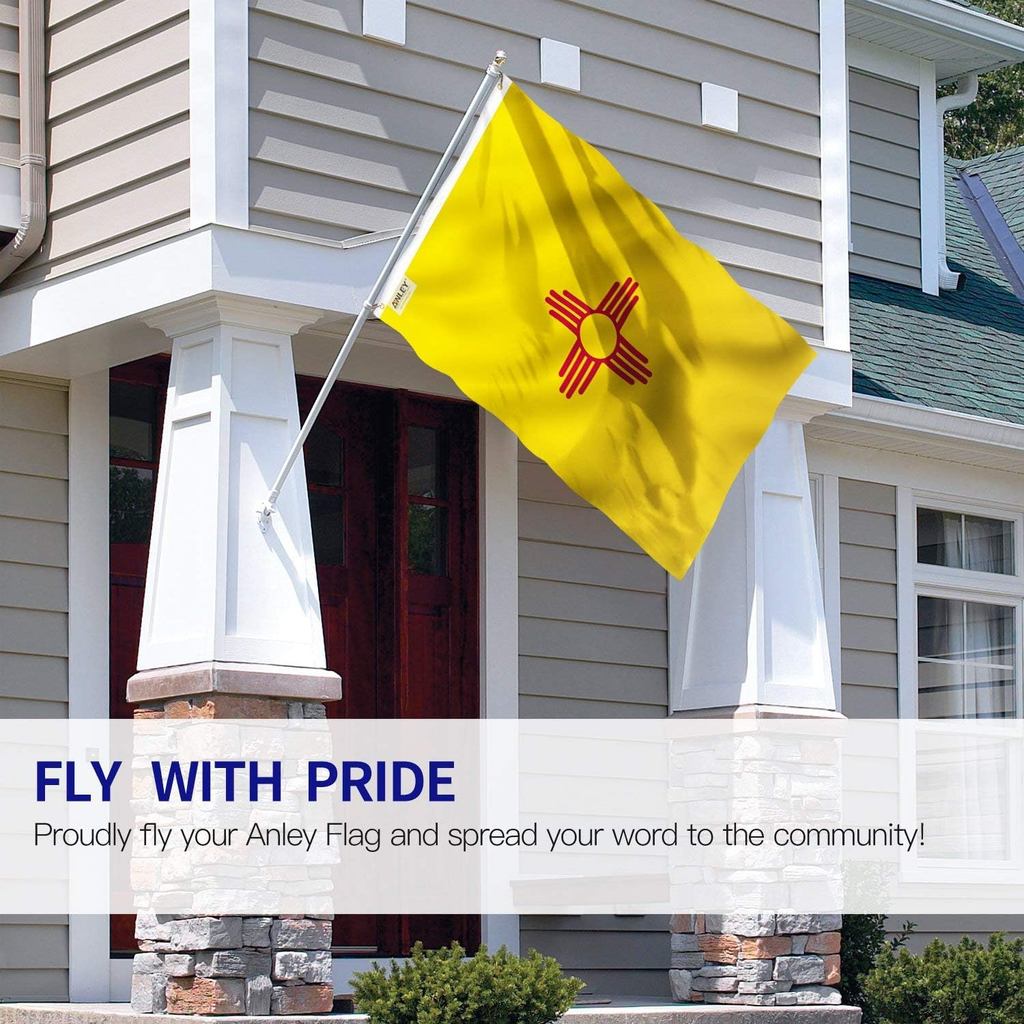 Anley Fly Breeze 3x5 Foot New Mexico State Flag - Màu sắc sống động và chống phai - Đầu vải và khâu 
