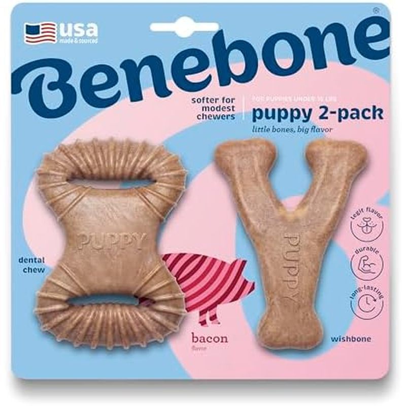 Made Real in Flavor Chew Benebone Chew / bone Bacon Puppy Dental Dog Đồ chơi 2 gói, Mỹ,