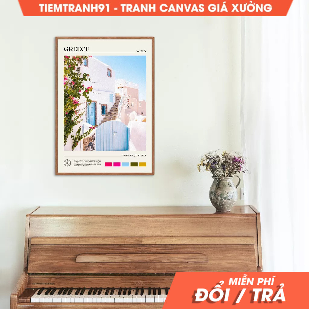 Tranh treo tường, Oil Paint, Greece Wall Art, Greece Poster, Greece Photo, Greece Wall Decor, Europe