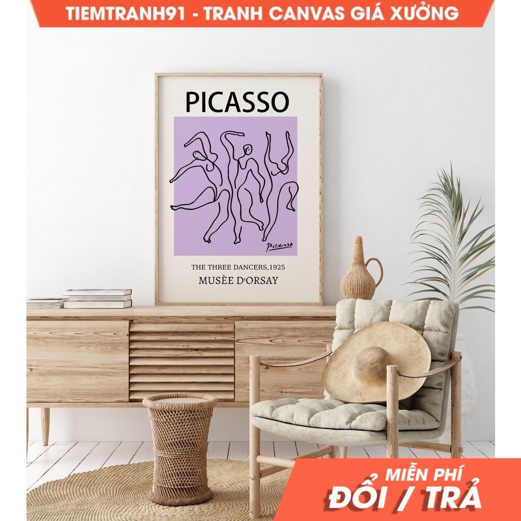 Tranh treo tường Gallery Wall Art, Picasso Poster, Gallery Wall Bundle, tặng kèm đinh treo, nhận in 