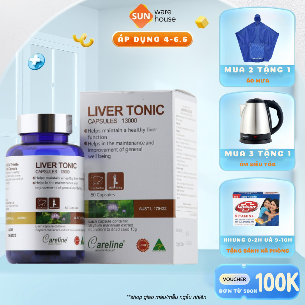 Viên Uống Bảo Vệ Cải Thiện Chức Năng Gan CARELINE Liver Tonic 60 Viên