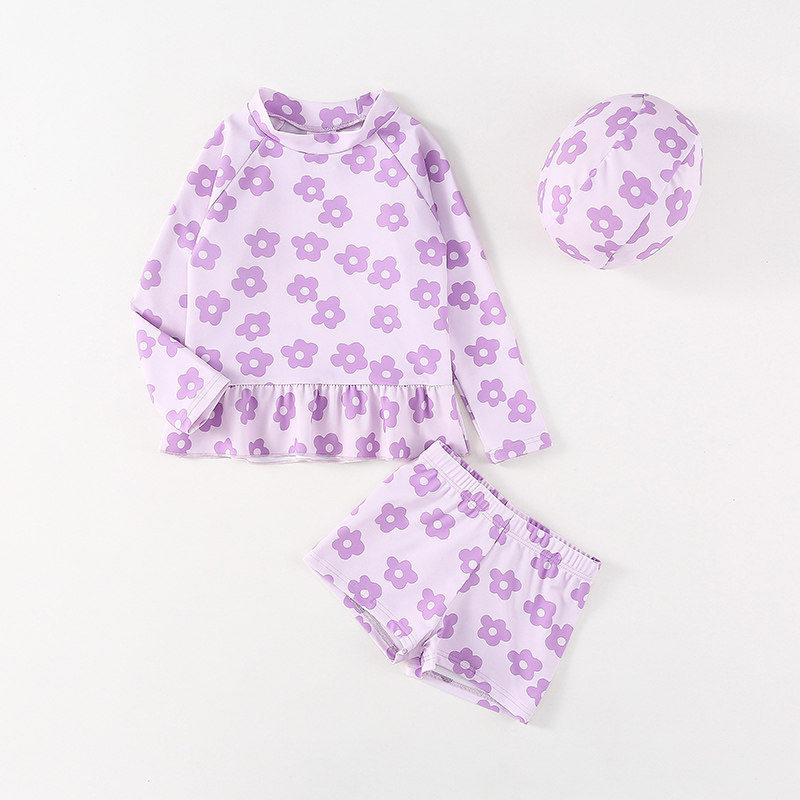 [1-11 Tuổi] Đồ Bơi Bé Gái Trẻ Em Bé Gái Chia Tay Dài Boxer Bộ Đồ Bơi Nhỏ Vừa Cho Bé Đồ Bơi Chống Nắn