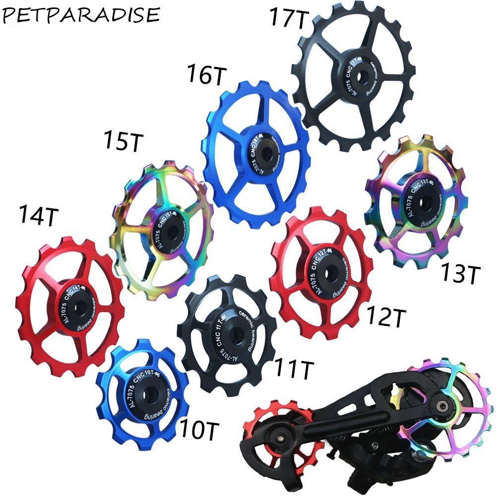 PETPARADISE Xe Đạp Gốm Mang Hướng Dẫn 10T 11T 12T 16T 17T Bánh Xe Jockey Phía Sau Derailleur Jockey 