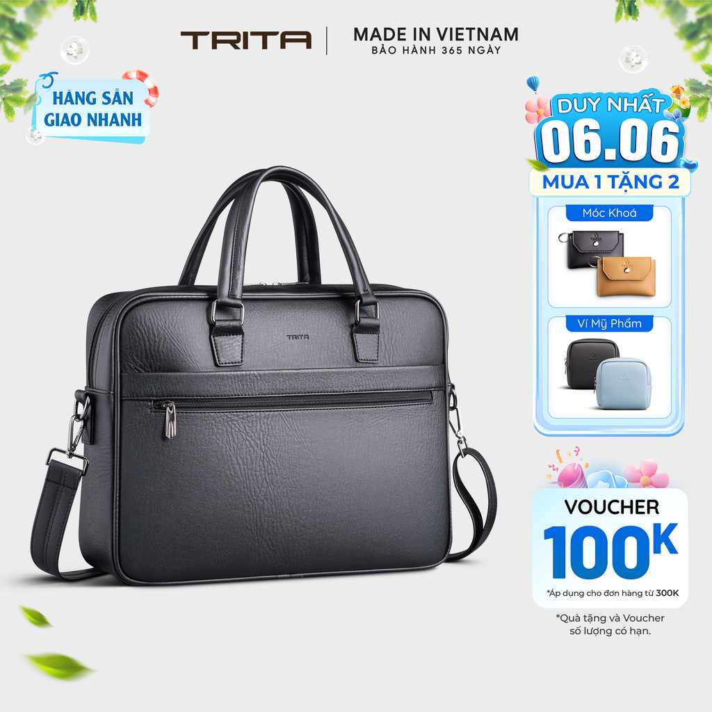 Cặp công sở Trita (Thời trang nam đa năng - Cặp da TCA19) Bagsmart