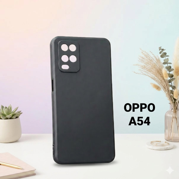 Ốp lưng Oppo A54 4G/5G kẹo  trơn màu đen | Ốp điện thoại Oppo dẻo bảo vệ camera đt toàn diện