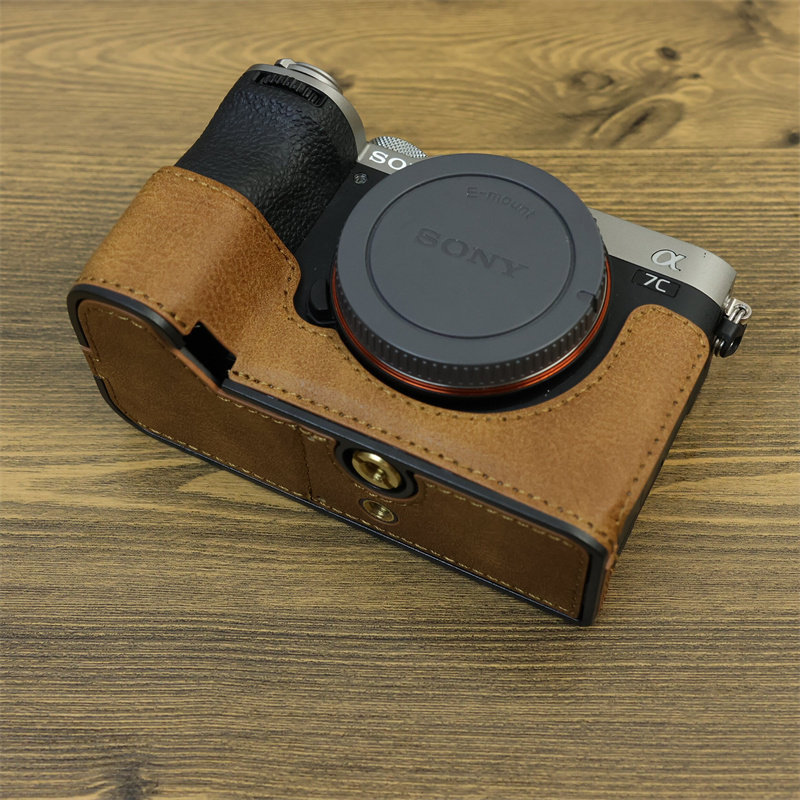 Thích hợp cho Sony ILCE-7c2 Vỏ bảo vệ túi đựng máy ảnh bằng da thật a7c2 Half Set Base a7c2 Case