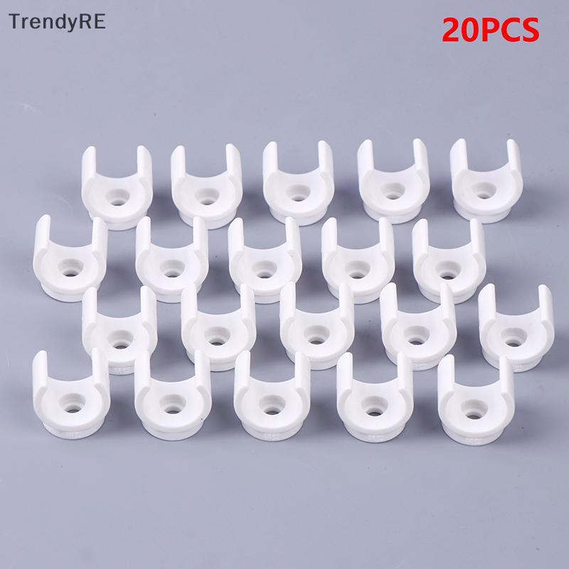 [Hợp thời trang] 20 Cái 20mm PVC Kẹp nước Kẹp kết nối Phù hợp cho 0,5 / 0,79 Inch OD Khay TV Ống Móc