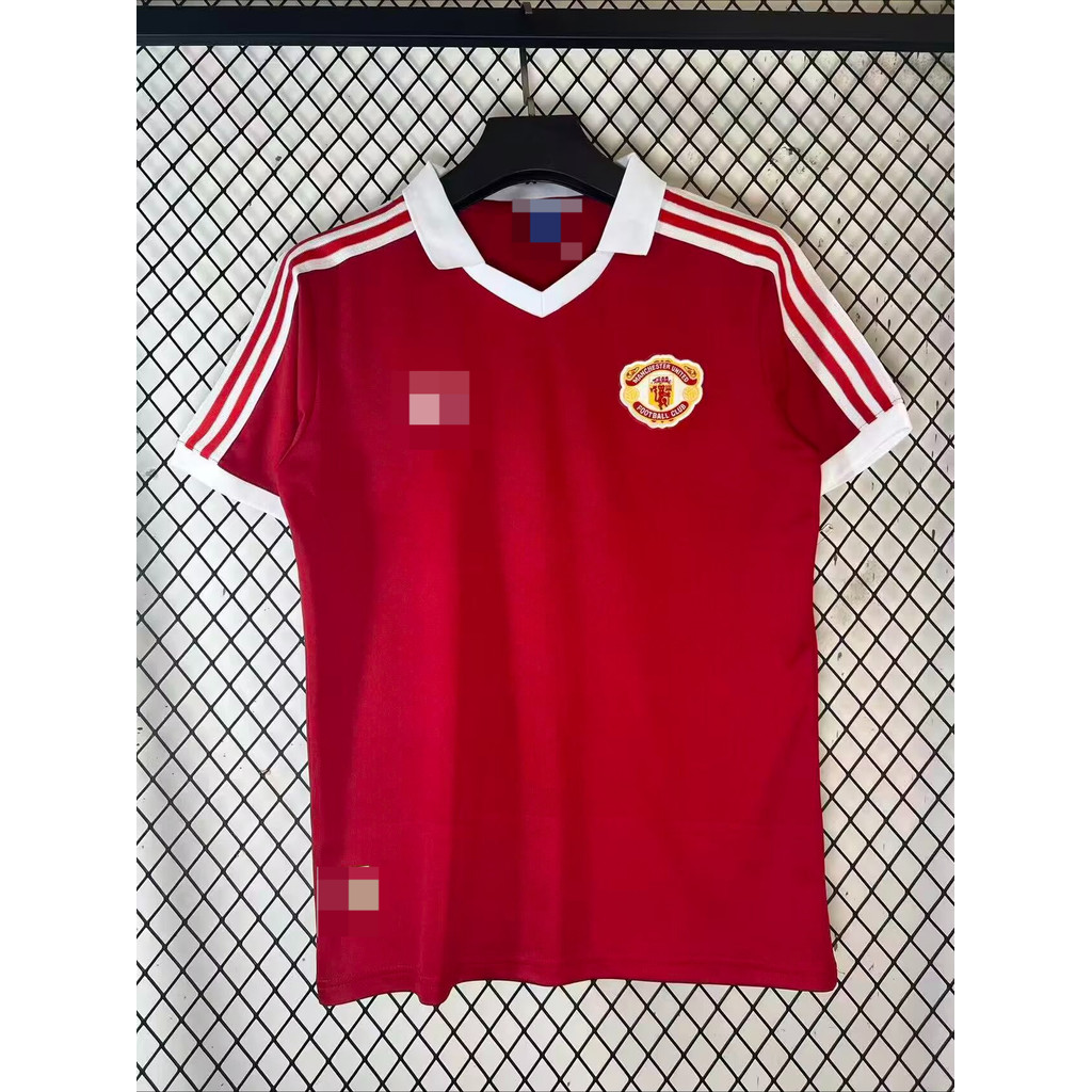 Người hâm mộ 2627 Manchester United Polo Retro Phiên bản đặc biệt Áo bóng đá Áo thun ngắn tay AAA + 
