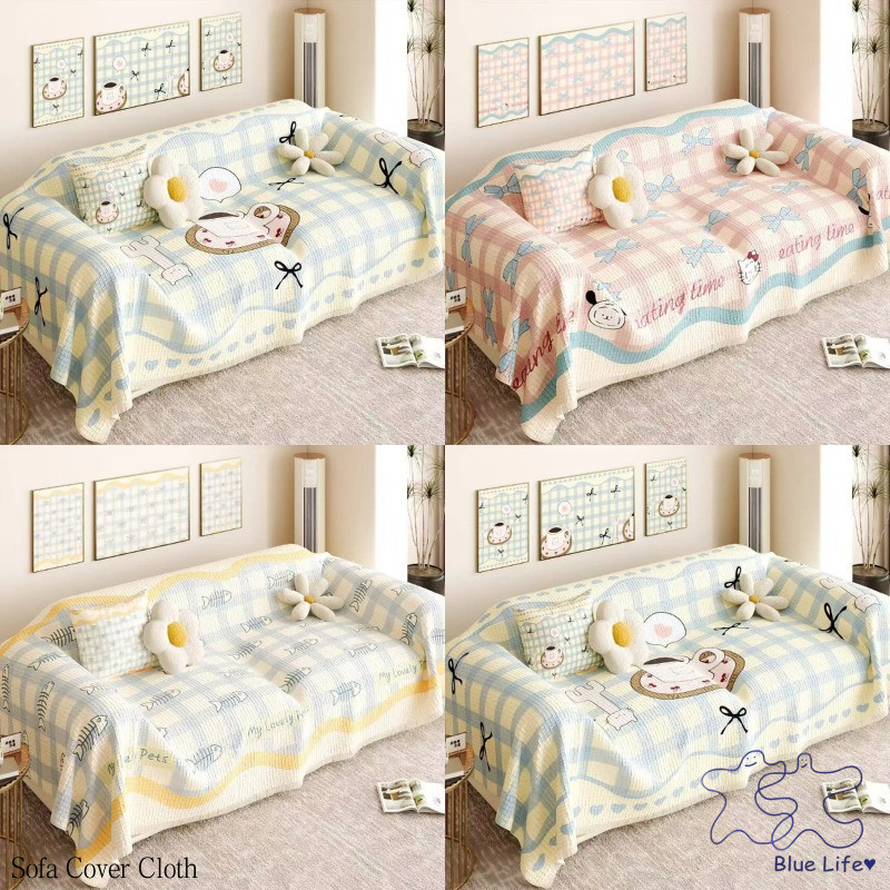 Kem Phong Cách Waffle Sofa Bao Vải Full Cover One Piece Chống Bụi Chống Mài Mòn Chống Mèo Trầy Xước 