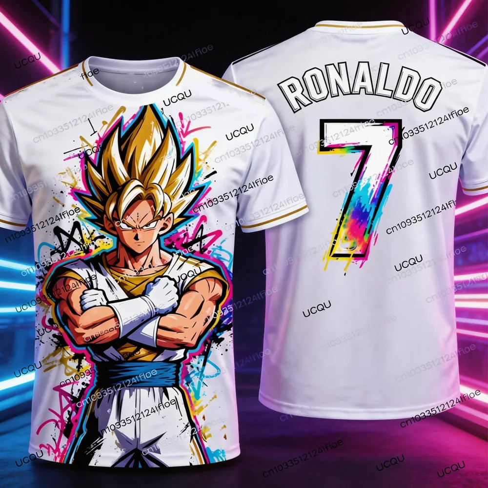 Mới 2026 Dragon Ball Z Goku / Vegeta Phiên Bản Đặc Biệt Bóng Đá Ronaldo Man Soccer Jersey Phiên Bản Đặc Biệt Fan Jersey Bộ
