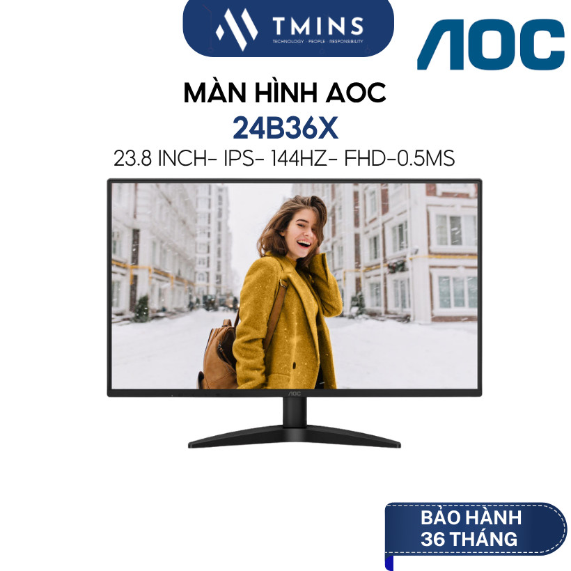 Màn Hình AOC 24B36X (23.8 inch - IPS - FHD - 144Hz - 0.5ms) - Hàng chính hãng.