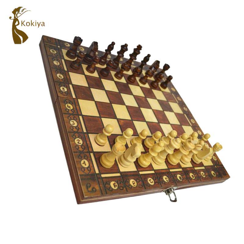 Cờ Vua 3 Trong 1 Cờ Vua Backgammon Gấp Du Lịch Bộ Trò Chơi Bằng Gỗ Từ 11x11 "