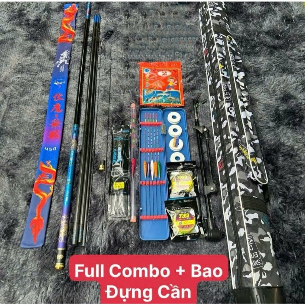 Full Combo Cần Câu Tay Phục Long Chiến Thần 5H Chất Lượng Câu Cá Tự Nhiên Câu Cảm Giác Câu Cá Bé Rô 