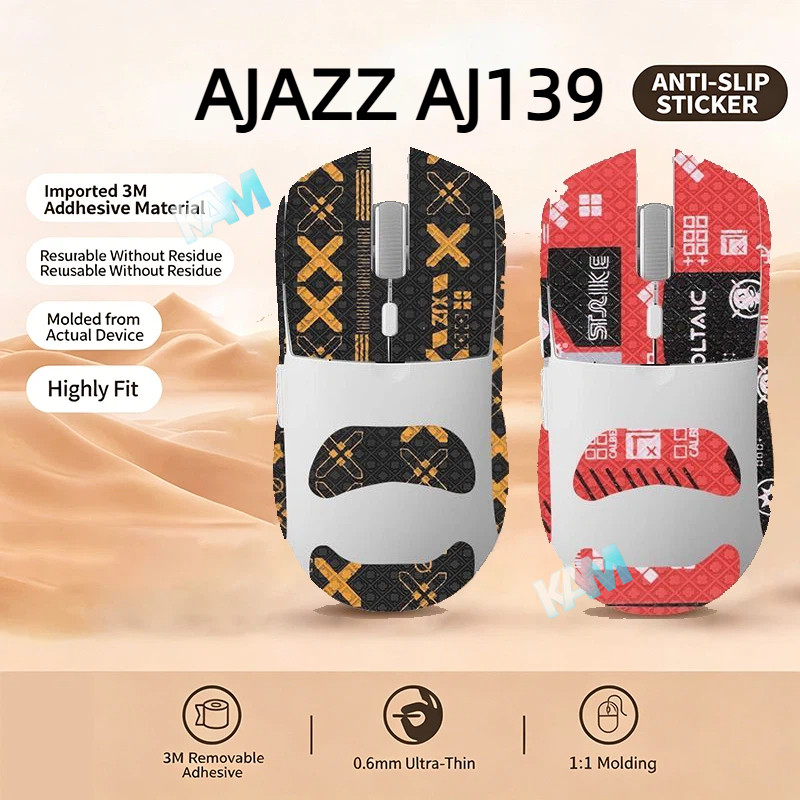 [Kam] Miếng dán chống trượt cho chuột AJAZZ AJ139, băng dính chống mồ hôi, phủ toàn bộ bề mặt, siêu 