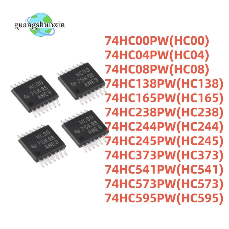 5 CHIẾC 74HC00PW 74HC04PW 74HC08PW 74HC138PW 74HC165PW 74HC238PW 74HC244PW 74HC245PW 74HC373PW 74HC5