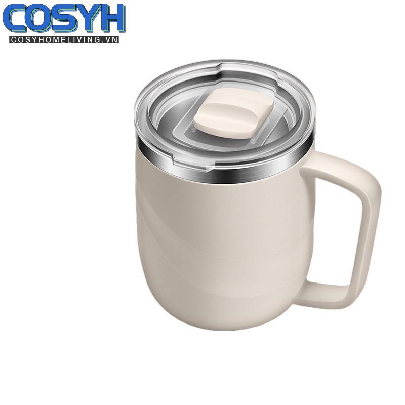 <cosyh>Insulated Coffee Mug Cup with Handle Stainless Steel Travel Coffee Mug  Flip Lid