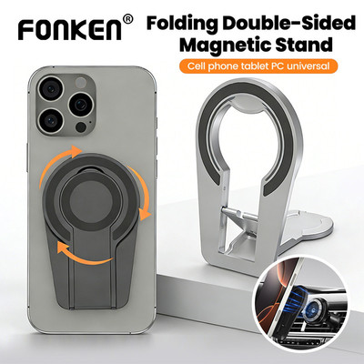 Giá đỡ điện thoại có thể gập lại từ tính hai mặt Fonken Giá đỡ máy tính để bàn xoay cho điện thoại Magsafe