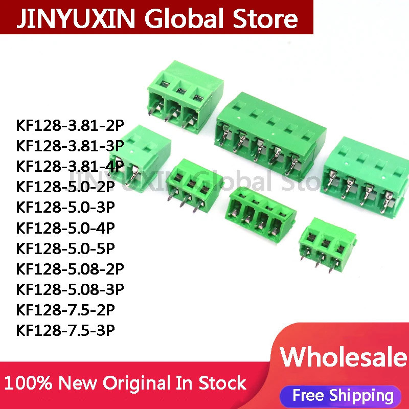 10 Chiếc KF128 3.81 2P 3P 4P KF128-5.0-2P KF128-5.0-3P KF128-5.0-4P KF128-5.0-5P KF128 5.08 2P 3P KF