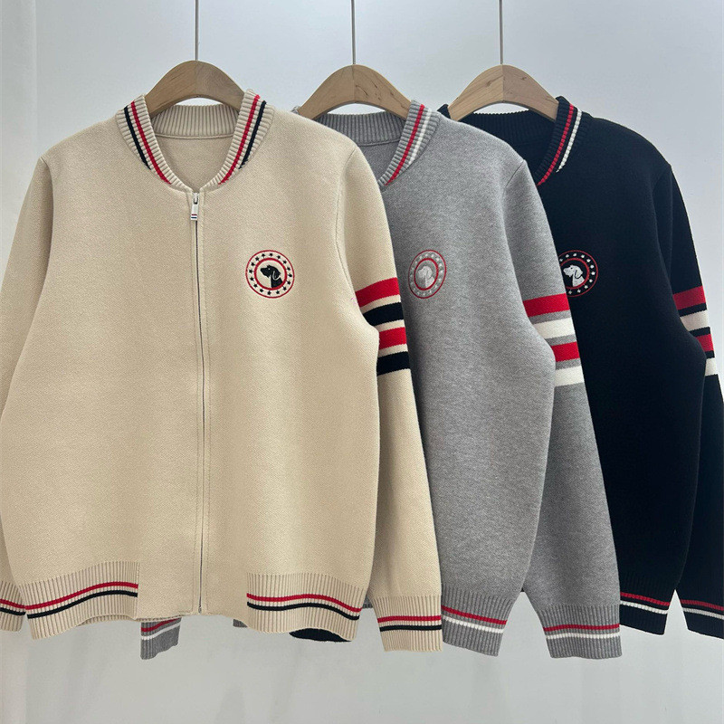 WXM1 TB Thom style New autumn and winter round-neck zip-up cardigan with front and back star dog emb