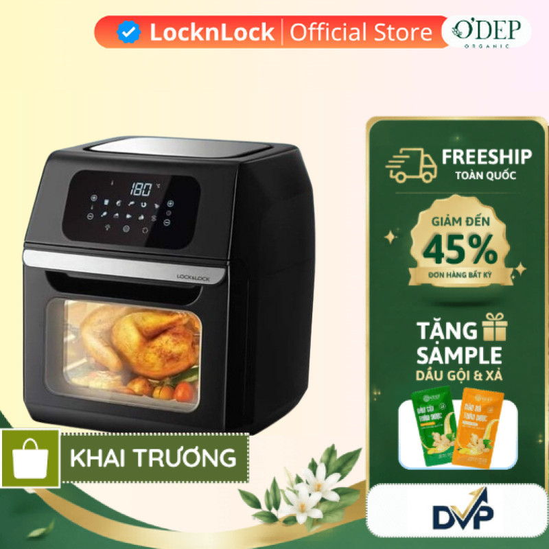 Nồi chiên không dầu LocknLock Chính Hãng, dung tích 12L EJF696BLK - SHOP DVP