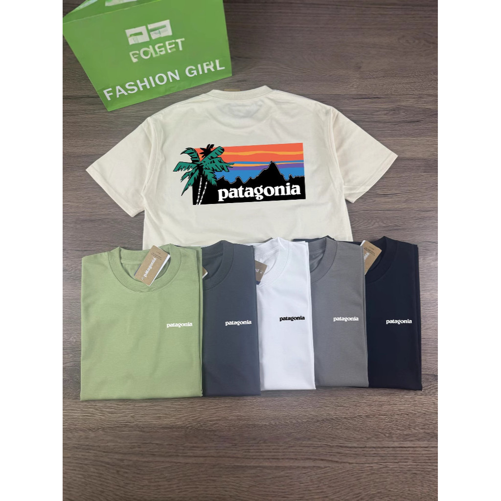FUR2 Patagonia New Summer Outdoor Hawaiian Limited Edition Couple's Short Sleeve Shirt T Loose-fitti