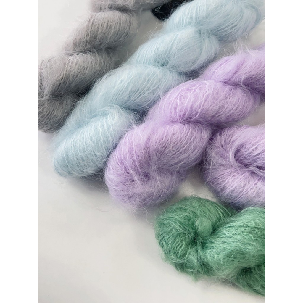 Shenglian len mohair len mohair mohair len mohair dệt kim tay vừa dày áo len Cardigan Khăn ren