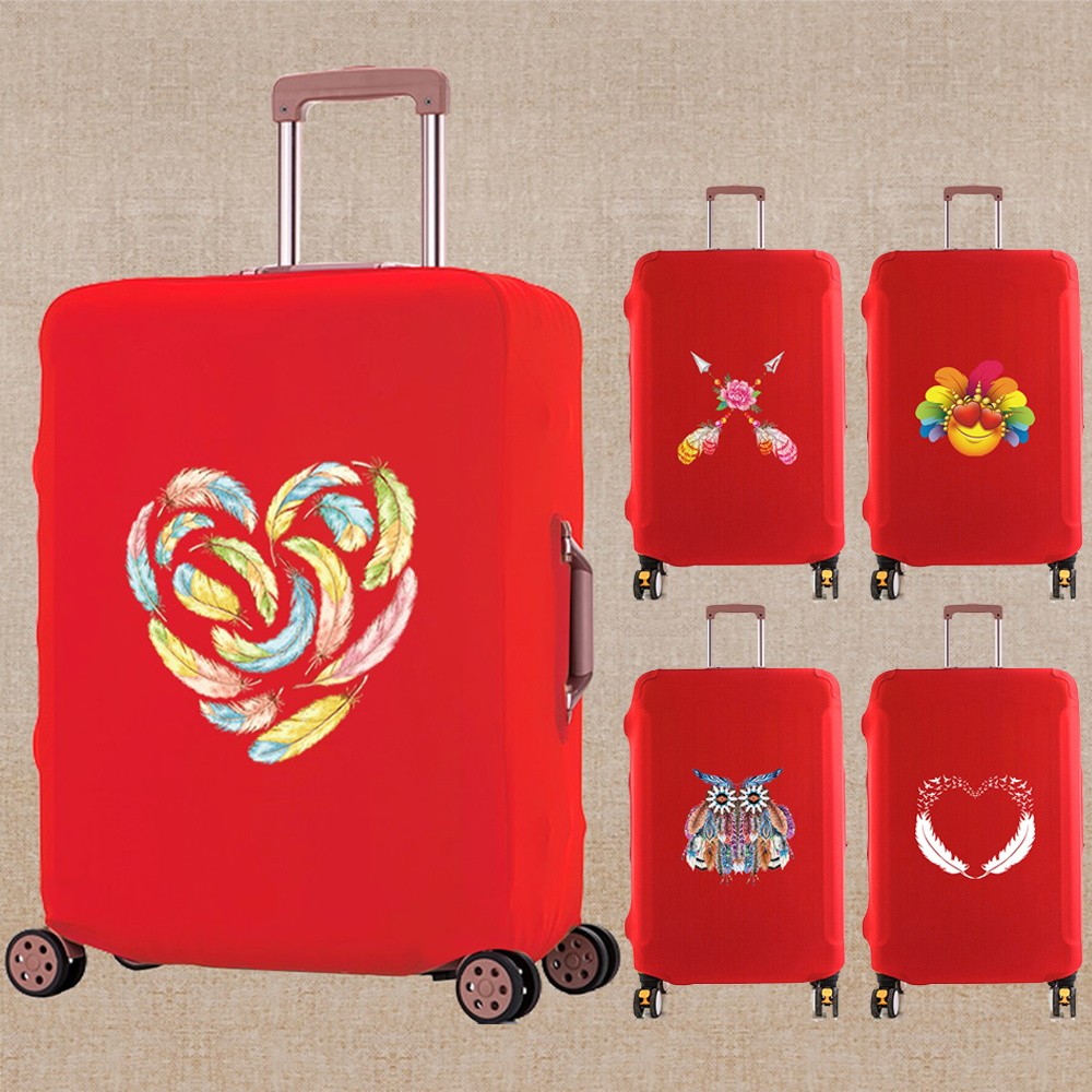 Luggage Protector Dust Proof Travel Suitcase Protective Cover Luggage Cover Elastic Feather Series