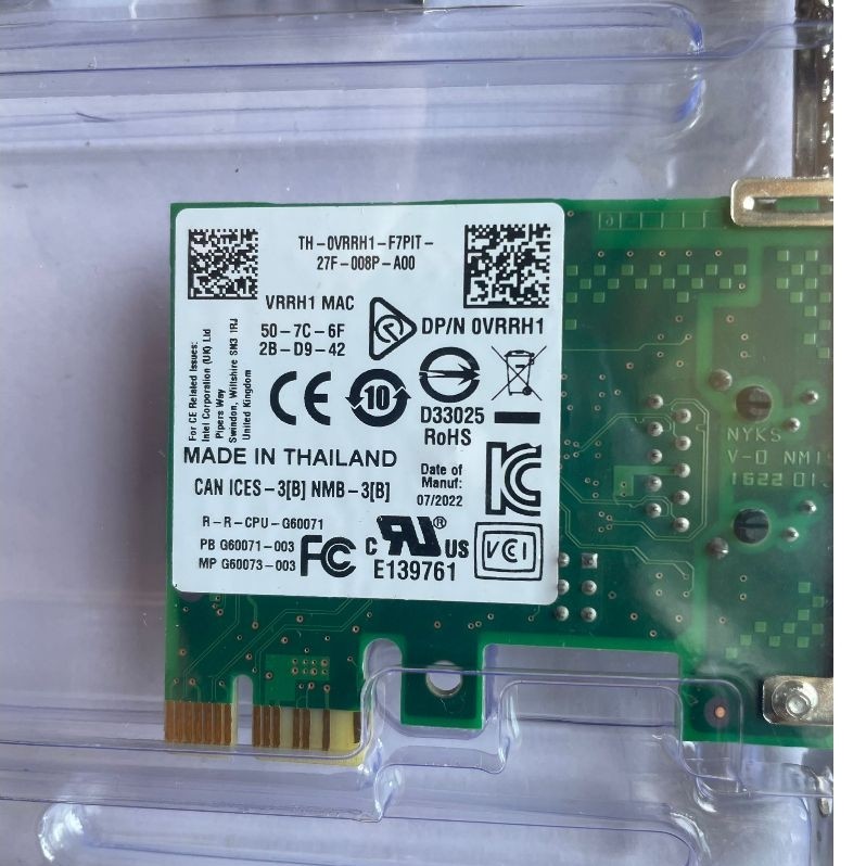 [Sẵn sàng] intel Phong cách mới i210-t1 DELL Phiên bản DP / N 0VRRH1 Cổng đơn 1G Card mạng Máy chủ T