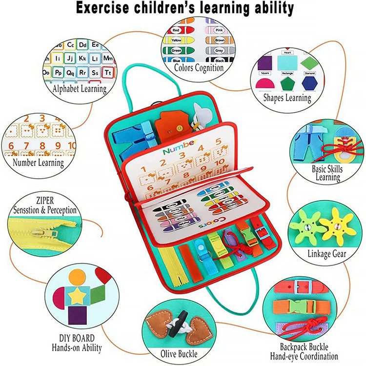 Popular~Felt learning board for young children, early education dressing board for kids DIY Montesso