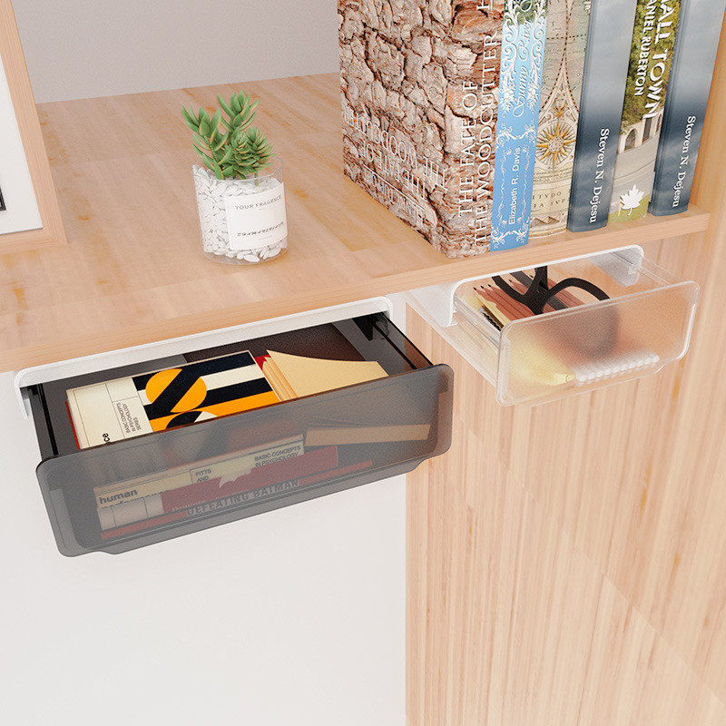 New Product~Under-desk storage box, hidden drawer, no-drill organizer box, dormitory desk small draw