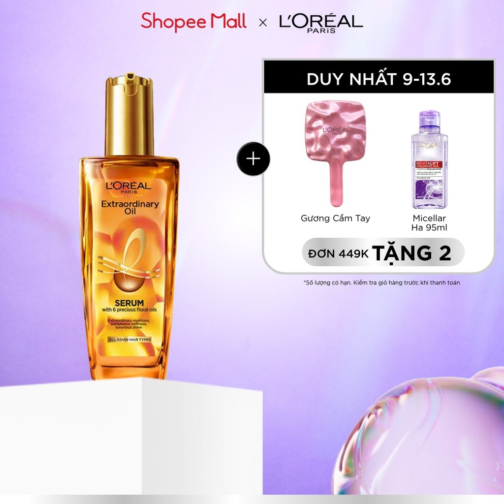 Dầu dưỡng tóc chiết xuất tinh dầu hoa tự nhiên L'Oreal Paris Elseve Extraordinary Oil Ultra Nourishi