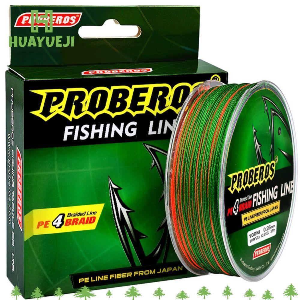 Dây câu cá HUAYUEJI PE Plaited, Ống chỉ đàn hồi PE 4 chân đế, phong cách Angling Dây vô hình 100m đầ