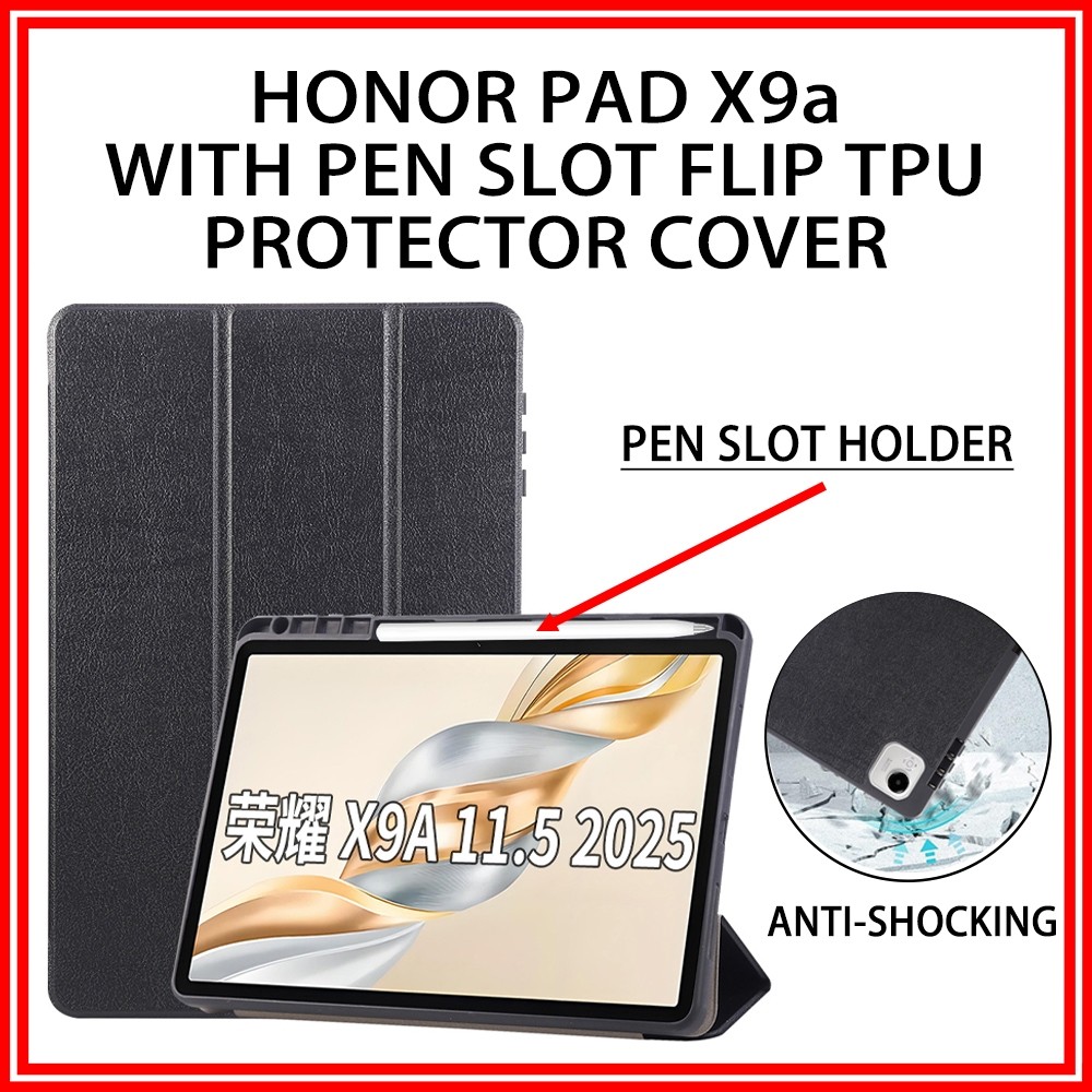 Honor Pad X9a Có Khe Cắm Bút Hộp Đựng Honor Pad X9a Vỏ Honor Pad X9a Mềm TPU Bút Flip Cover HonorPad