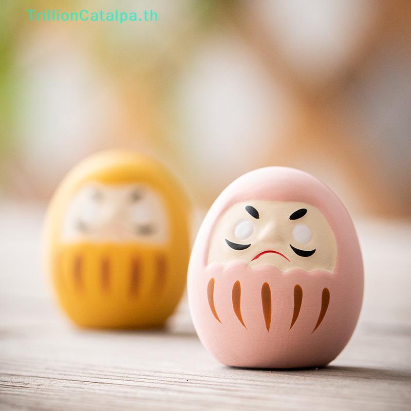 TrillionCatalpa Nhật Bản Gốm Daruma Tượng Daruma Tumbler Thủ Công Luy Fortune Trang Trí Phong Cảnh B