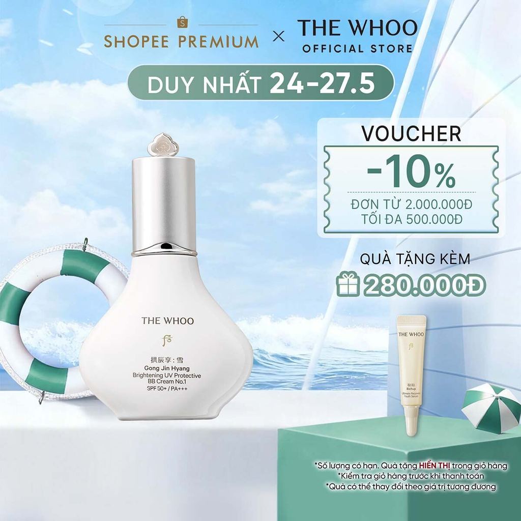 [THE WHOO OFFICIAL] Kem BB trang điểm chống nắng Gongjinhyang Brightening UV Protective BB Cream SPF50+ PA+++ 40ml | BigBuy360 - bigbuy360.vn