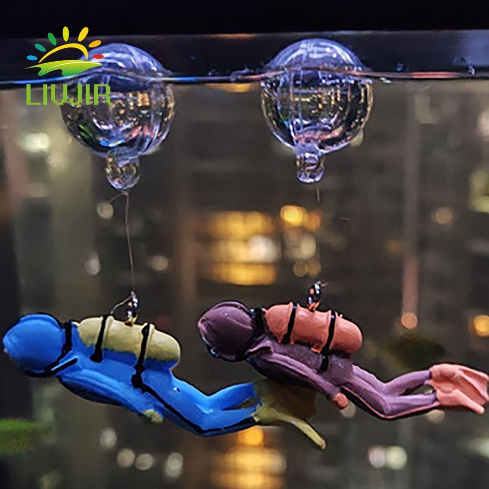 LIUJIR Nhựa Nổi Diver, Mô Phỏng Diver Bóng Nổi Nhỏ Trang Trí Bể Cá, Dây Câu Cá Cảnh Quan Cá Tính Chấ