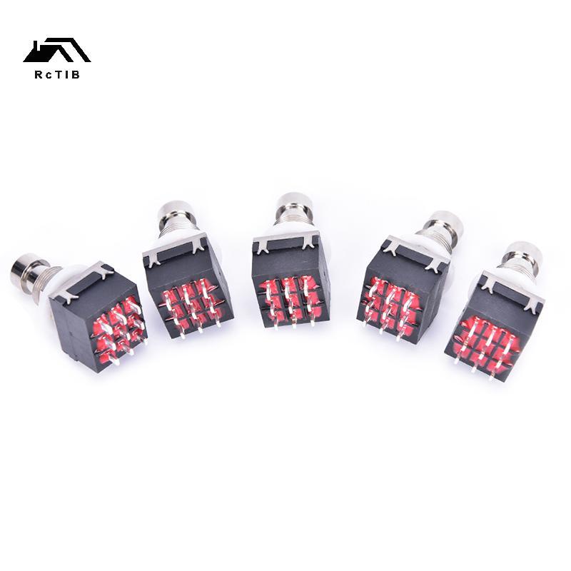 < RcTlB > 5 chiếc 3PDT 9 chân Hiệu ứng đàn Guitar Stomp Switch Pedal Box Foot Metal True Bypass.