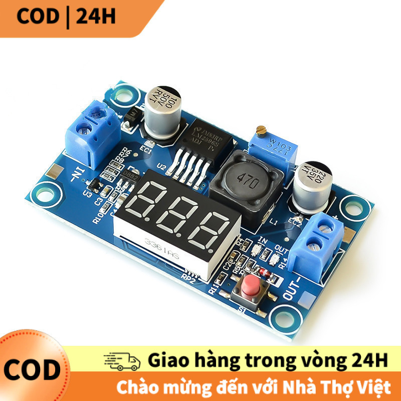 [COD] Mô-đun giảm áp LM2596 DC-DC Buck Converter - Dòng ra 3A, LED hiển thị trực quan, tiện