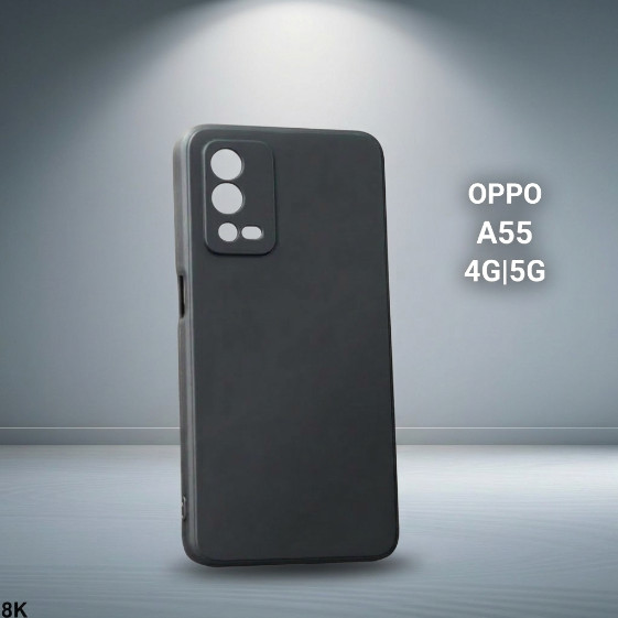 Ốp lưng Oppo A55 4G, A55 5G LTN NEW  trơn màu đen | Ốp điện thoại Oppo dẻo bảo vệ camera đt toàn diệ