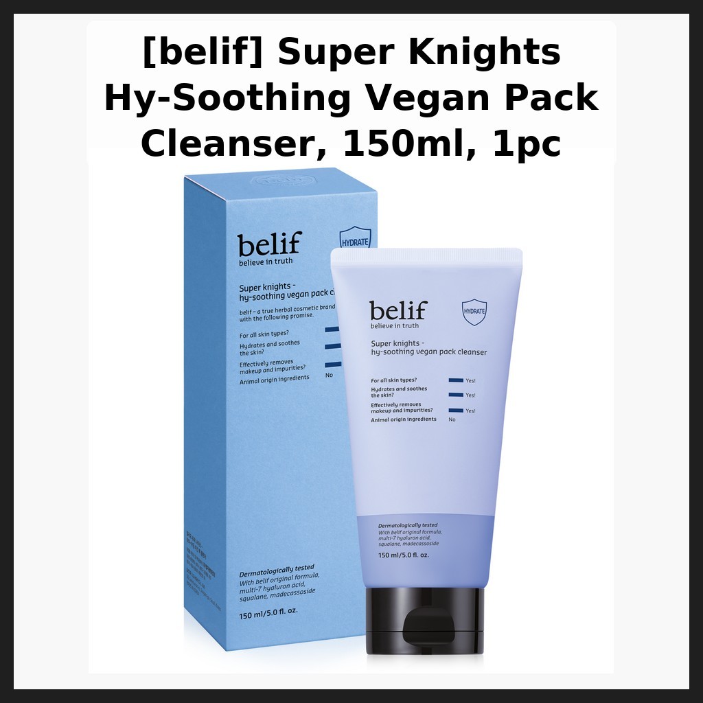 Sữa rửa mặt Super Knights Hy-Soothing Vegan Pack, 150ml, 1 cái / Sữa rửa mặt Hàn Quốc / Sữa rửa mặt 