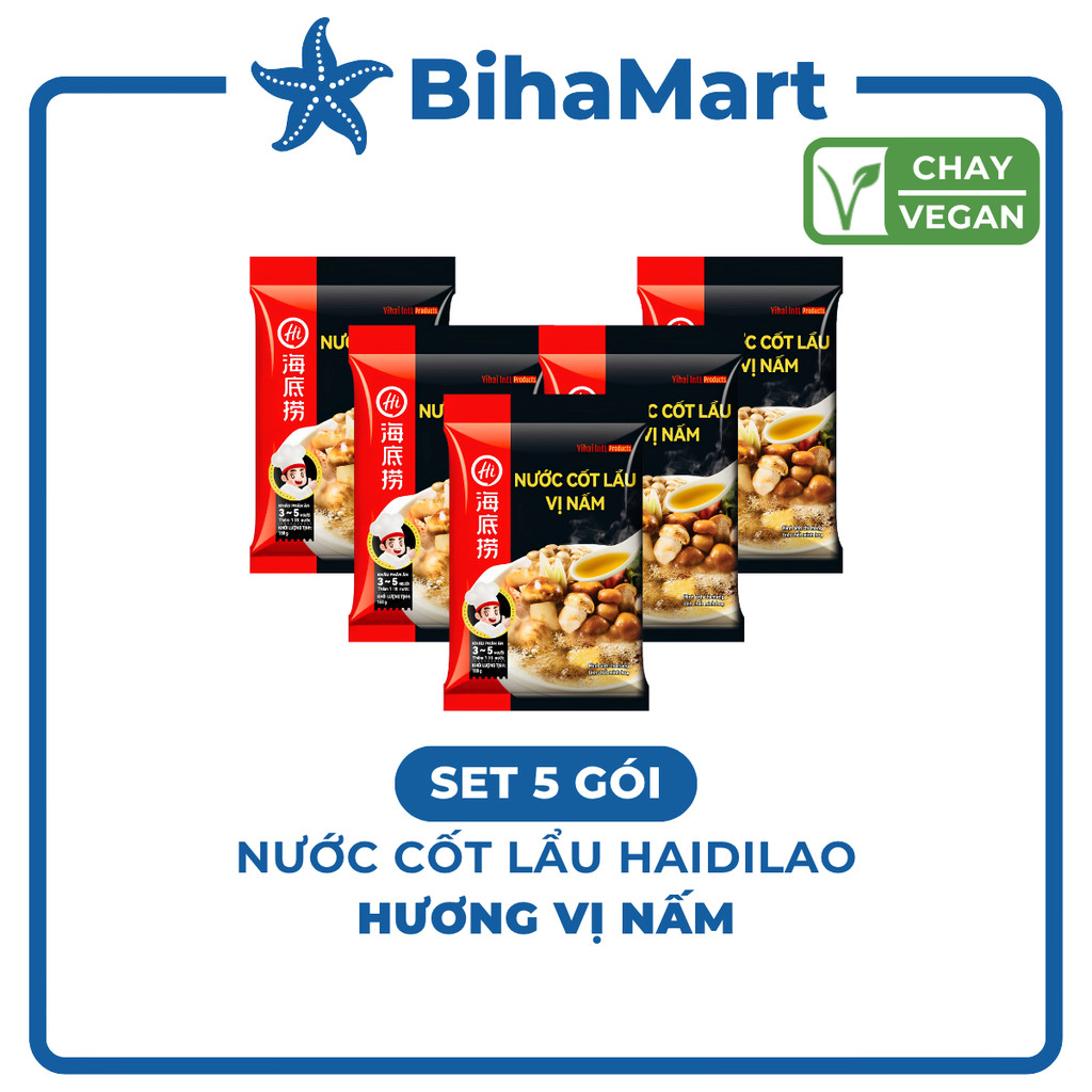 [SET 5 GÓI] - HAIDILAO - Nước cốt lẩu Haidilao vị nấm, nước cốt lẩu nấm Haidilao, Haidilao cốt lẩu c