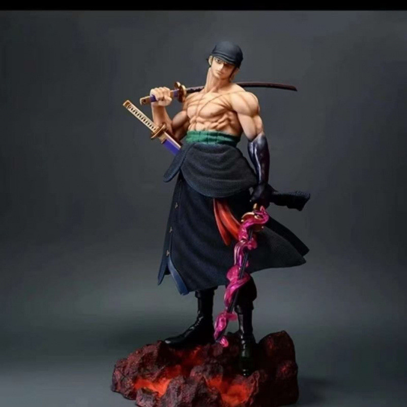 YHTM One Piece Zoro Carrying a Knife Figure Standing Zoro with interchangeable double-headed sculpt,