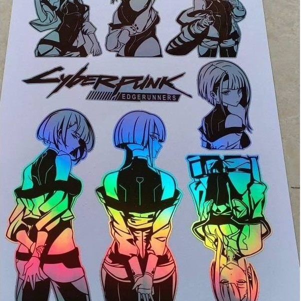 Cyberpunk Edge Walker Lucy Laser Sticker Sổ tay Trang trí Tường hai chiều QDML