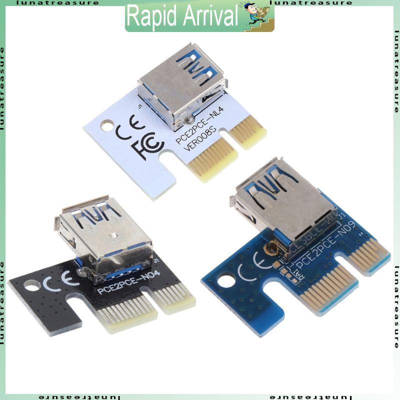 Lun Graphics Extension Pci-e 1X đến 16X Riser Adapter 6Pin Gold Connector để khai thác