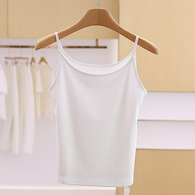 Khuyến nghị hàng hóa [Jet] Dây đeo vai mỏng Slim-fit Màu trơn phù hợp cho mọi trận đấu Áo yếm nữ mùa