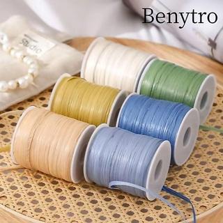Ruy băng mũ móc BENYTRO, Sợi Raffia bền thân thiện với môi trường, Dệt chất lượng cao cấp 120M mỗi cuộn Sợi móc DIY