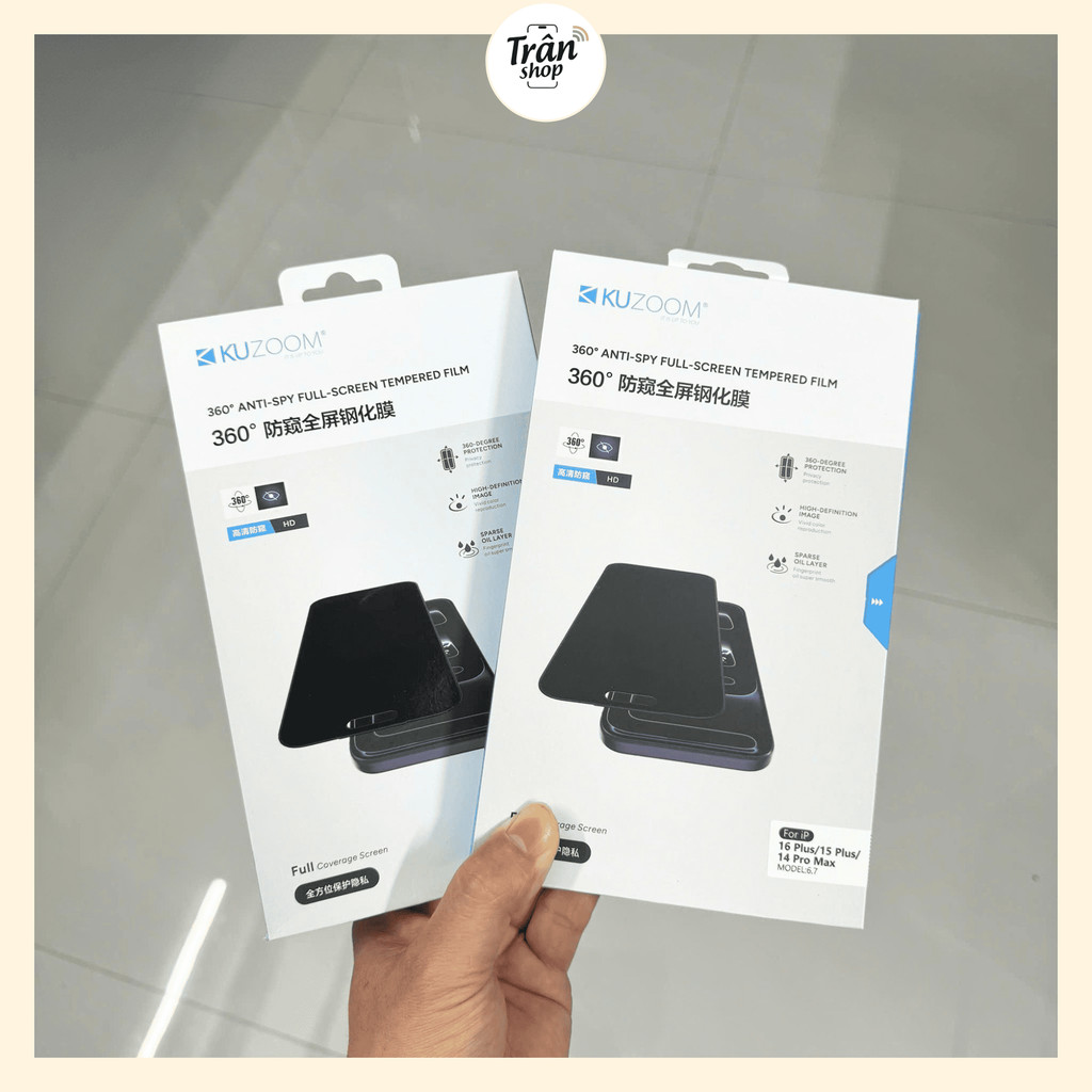 Cường Lực Chống Nhìn Trộm 4 Chiều 360 Độ Chính Hãng Kuzoom Dành Cho Ip