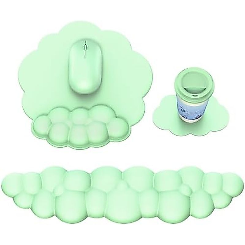 Pad with Wrist Rest, Cloud Keyboard Wrist Rest, Mouse Pad Wrist Support, Ergonomic Keyboard Mouse Wr