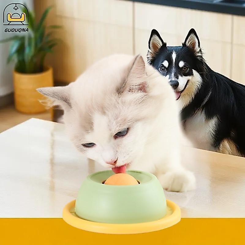 GUOUQNA Pet Li Mat Sữa Chua Liing Tấm Ăn Chậm Cho Chó Mèo - Bát Ốc Tương Tác Thúc Đẩy Sức Khỏe Thú C
